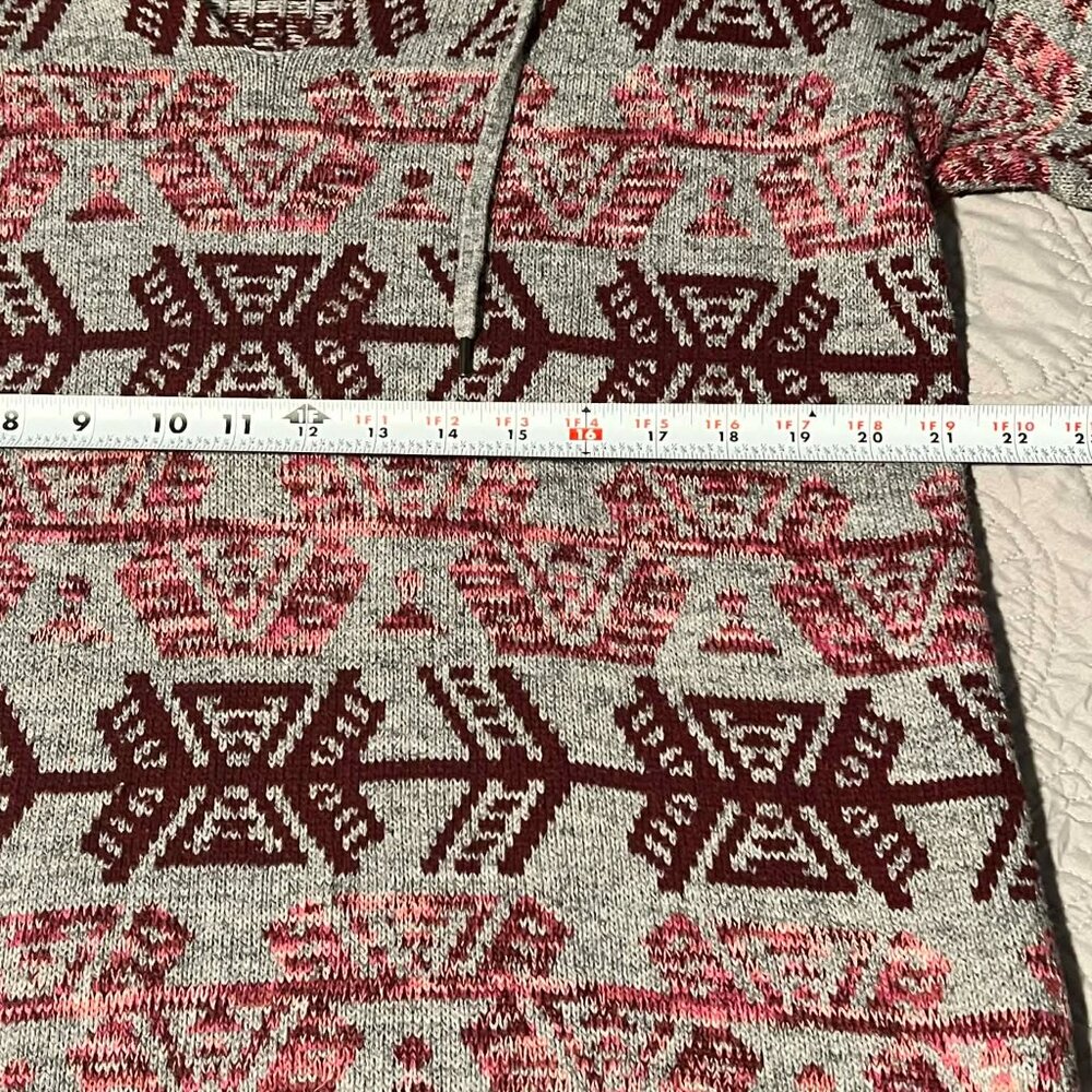 American Eagle Hooded Sweater Grey Cranberry Pink 100% Cotton Size S - Picture 6 of 14